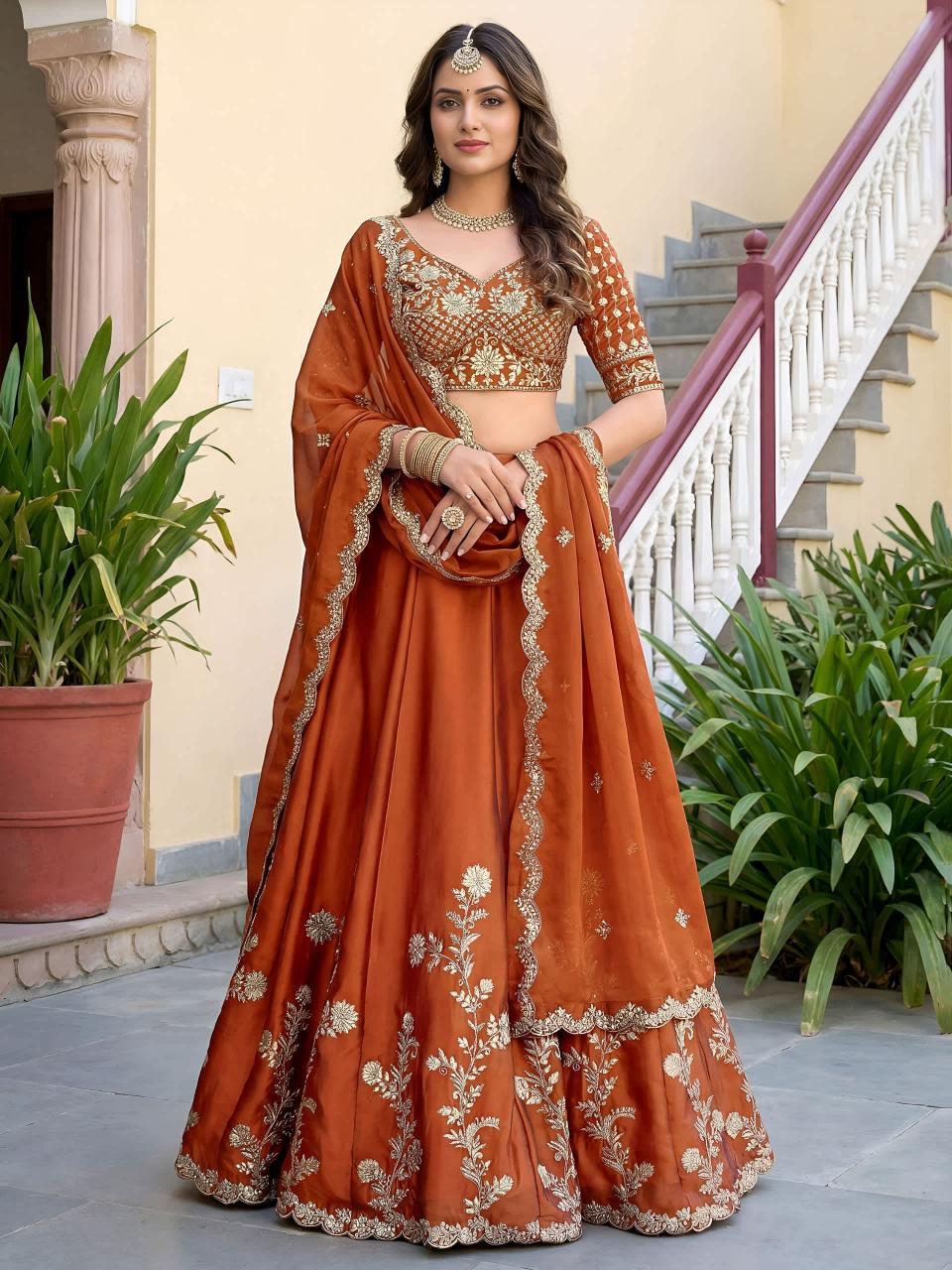 Orange 5135  Traditional lehenga choli in Punjab